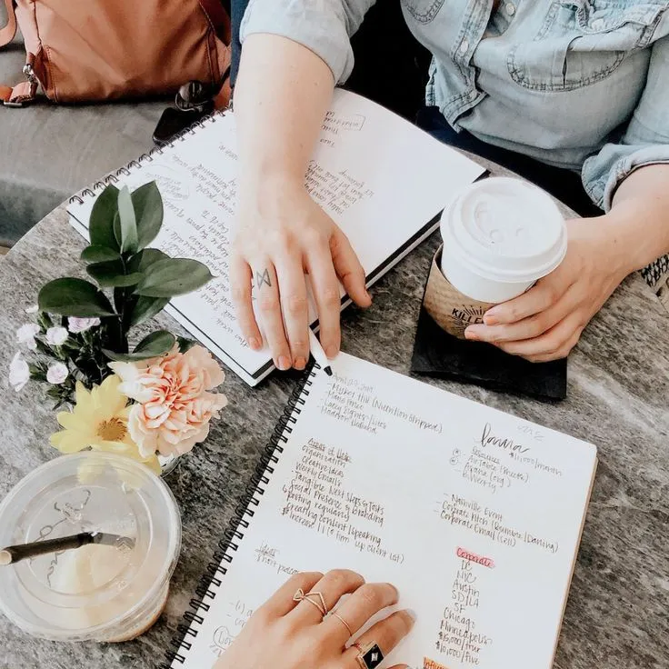 Open notebook ready for message drafting
